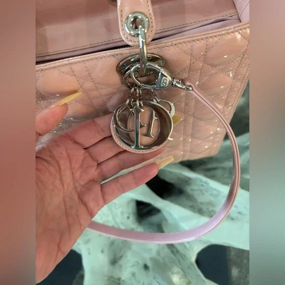 Authentic Christian Dior Lady Dior Large Top Handle Bag
 in Pink Retails at$6500 - Picture 10 of 15
